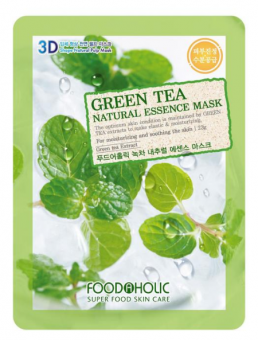 Тканевая 3D маска FoodaHolic с натуральным экстрактом зеленого чая, 23г