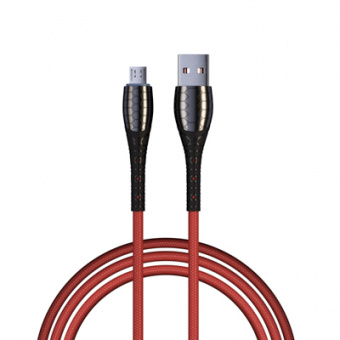 BY Кабель для зарядки Богатырь Micro USB, 1м, Быстрая зарядка QC3.0, штекер металл, красный