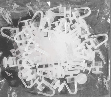 крючок для штор, гвоздик с замком, 2,5×1,2см, цвет белый уп 100шт