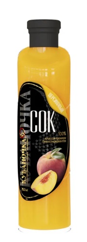сок персиковый 100% "кубаночка" 750 мл
