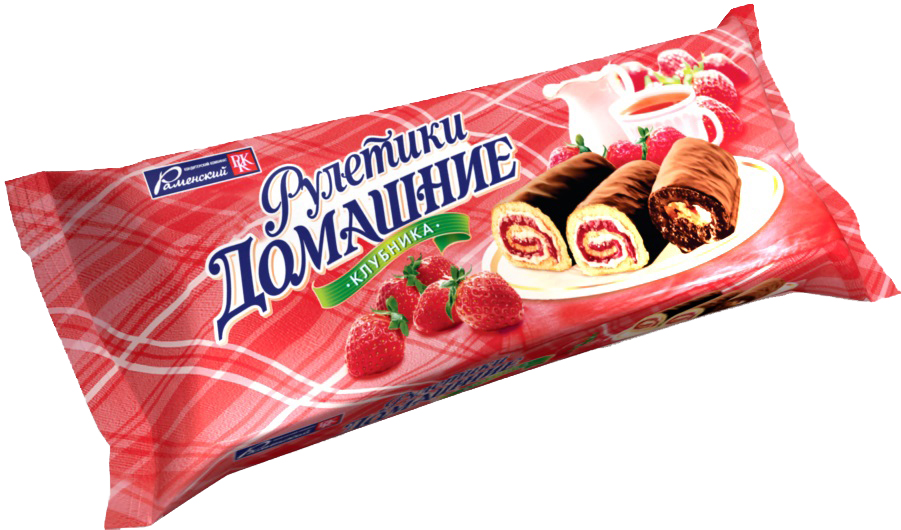 рулеты мини клубника домашние 150г
