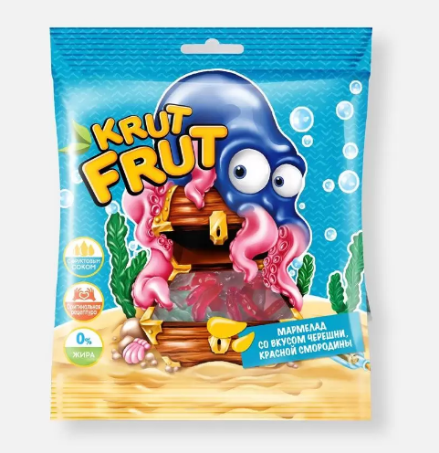 жевательный мармелад krutfrut осьминожки 0,5 кг
