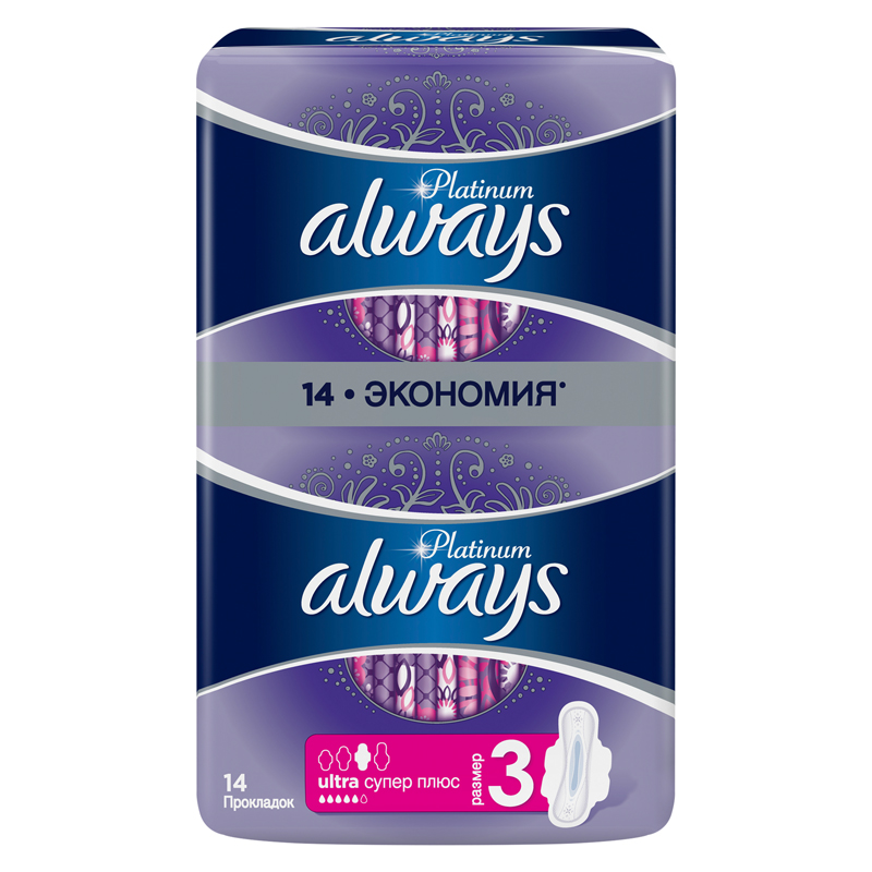 always ultra ультратонкие platinum super plus duo, 14 шт 