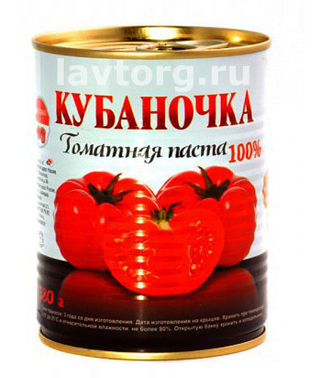 томатная паста кубаночка ж\б краснодар 380г