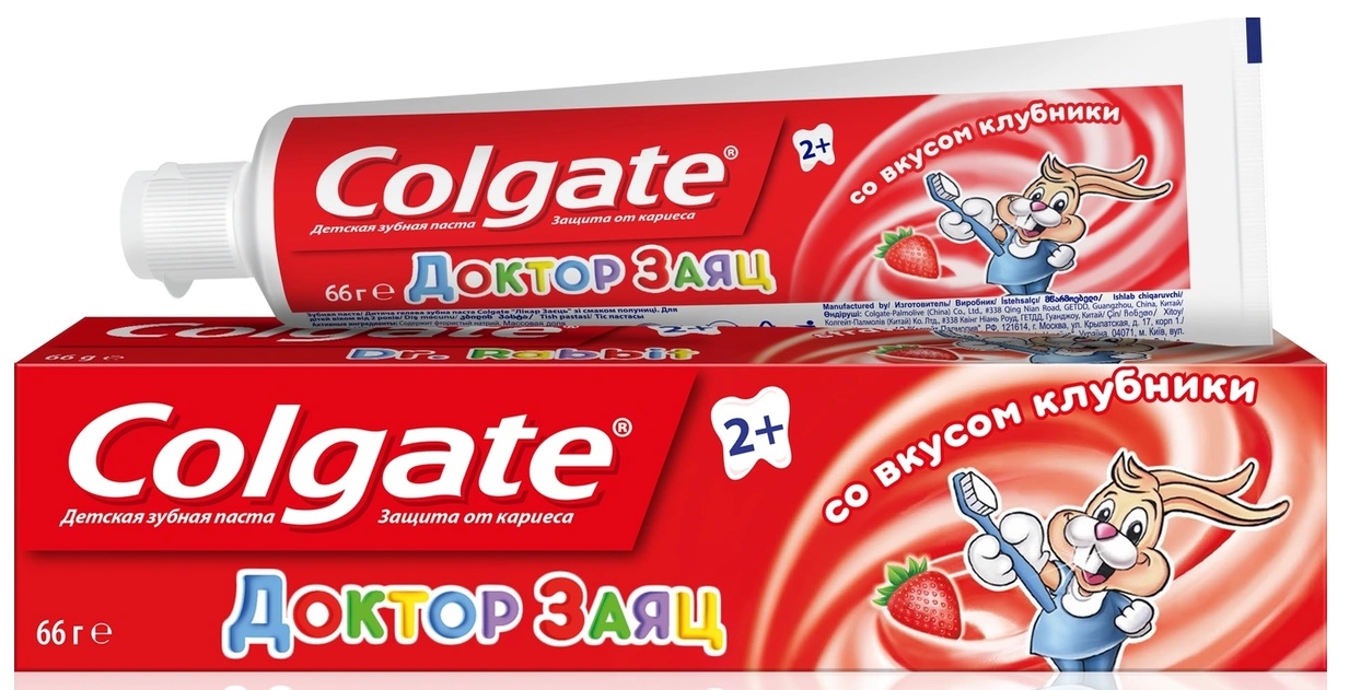 зубная паста colgate, 50мл, доктор заяц вкус клубники
