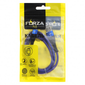 кабель для зарядки телефона forza, спиральная тканная оплетка, type-c, 2а, 1м, пластик