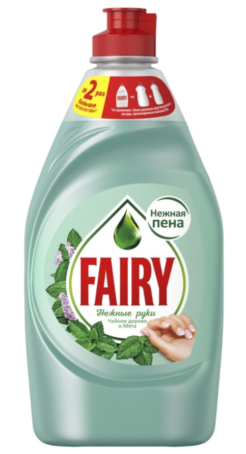 средство для мытья посуды fairy нежные руки чайное дерево и мята 450мл 