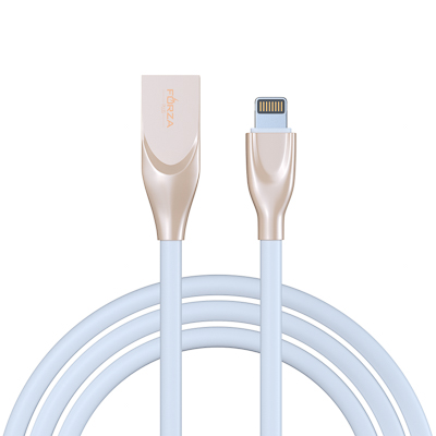 forza кабель для зарядки flat white ip, 1м, 2а, белый, пакет