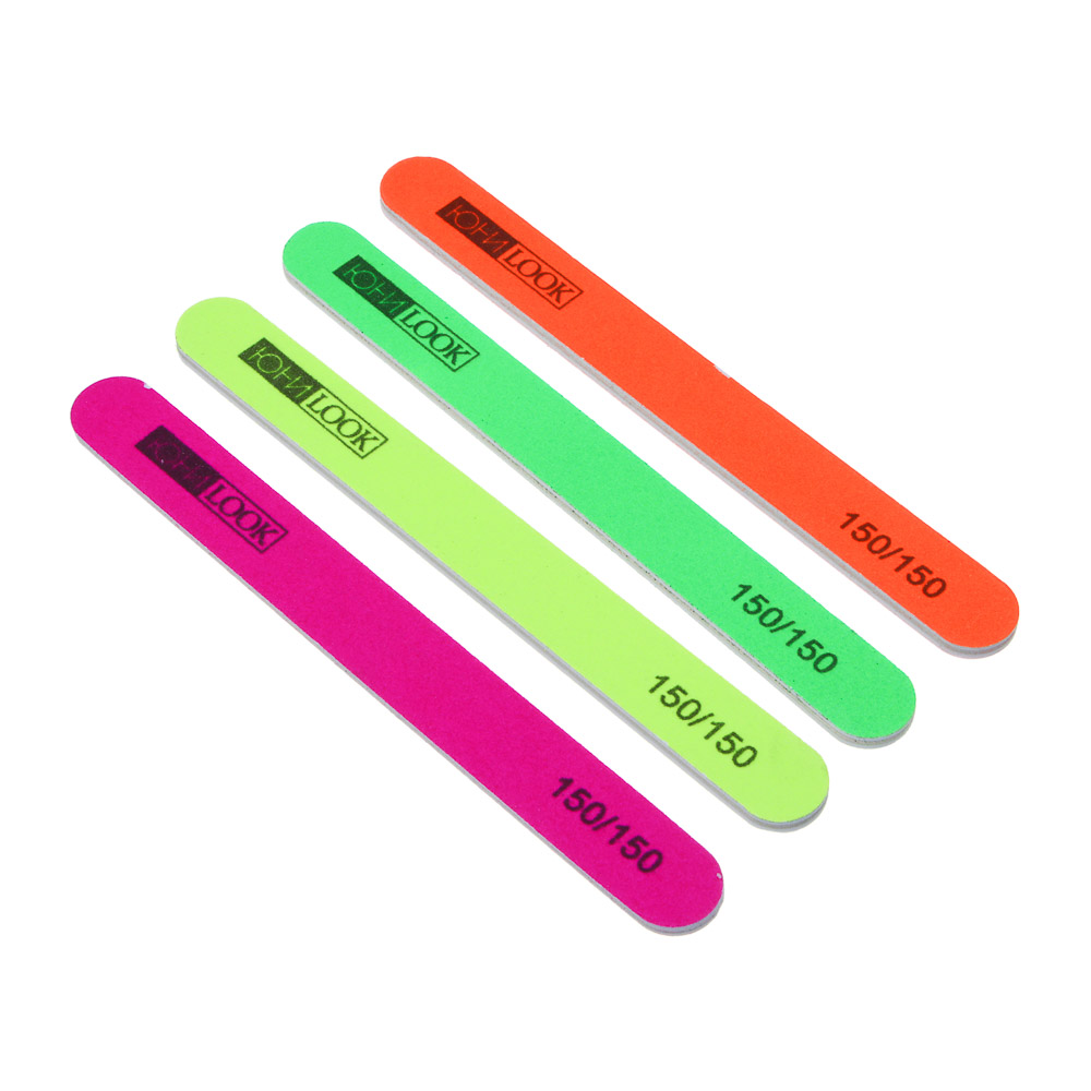 пилка шлифовальная 2-х сторонняя юниlook 150/150 грит эва 17,8см 4 цвета