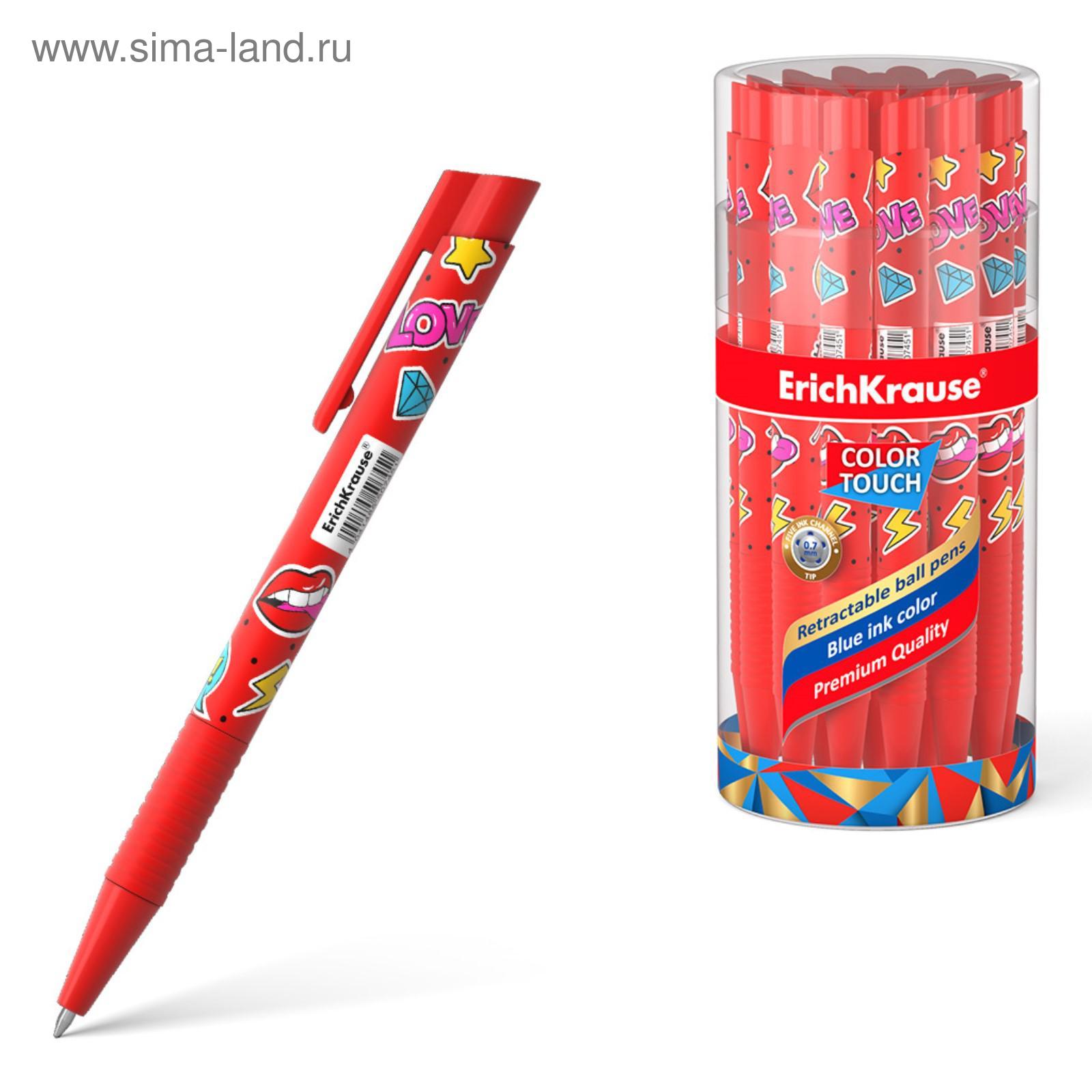 ручка шариковая автоматическая erichkrause colortouch sweet love, узел 0.7 мм, тонкое письмо, корпус
