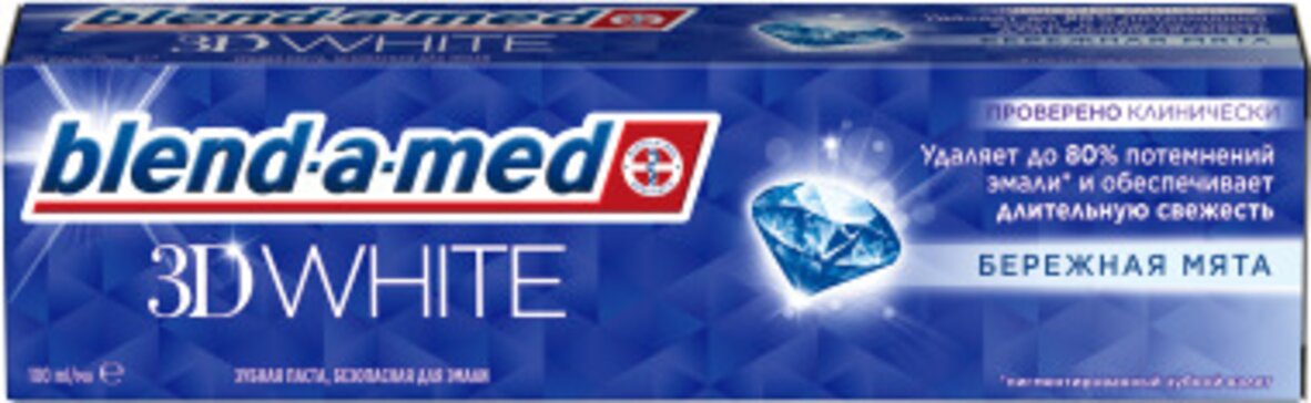 зубная паста blend-a-med 3d white бережная мята 100мл