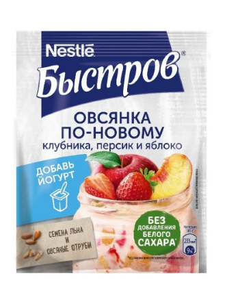 каша овсяная быстров без варки овсянка по-новому фрукты 35г