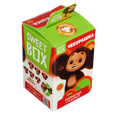 мармелад с подарком в коробочке чебурашка sweet box 12/10, 10г
