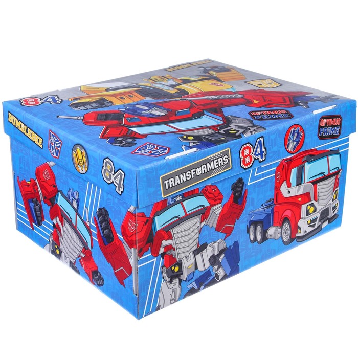 коробка подарочная складная с крышкой 31х25,5х16 трансформеры
