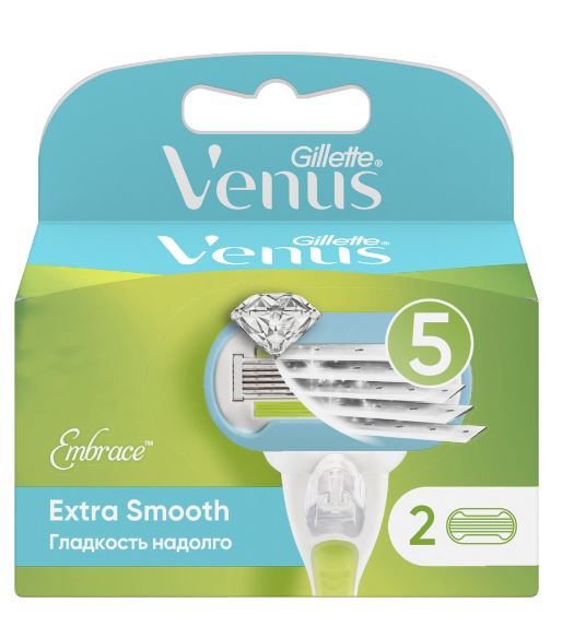 сменные кассеты для бритья gillette venus embrace 2шт