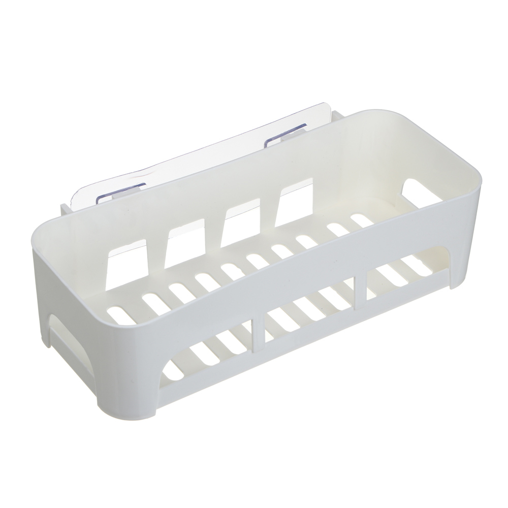 полка настенная прямоугольная глубокая пластик vetta classic молочный 26x10,5x6,5см
