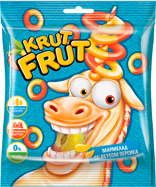 жев марм krut frut колечки со вкус персика 70г