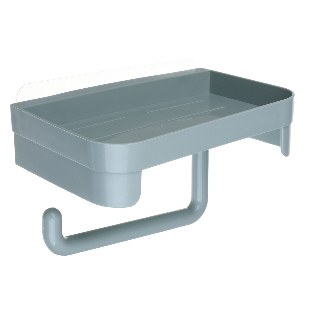держатель для туалетной бумаги vetta classic с полкой пластик оливковый 18x11x4,5см