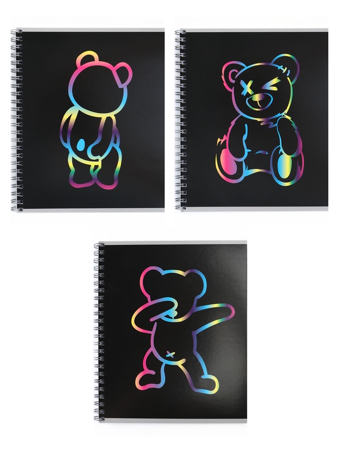 тетрадь в клетку на гребне bear 80л