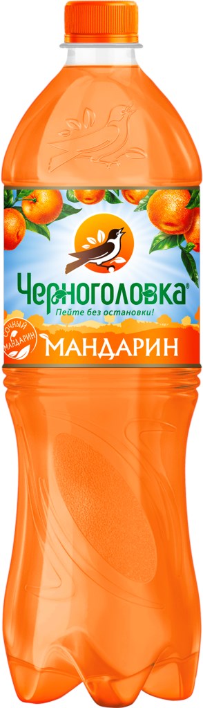 напиток безалкогольный сильногаз черноголовка мандарин 1л/12шт пэт