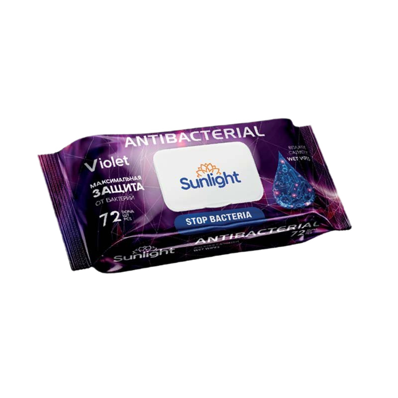 салфетки влажные sanlight antibacterial 72шт