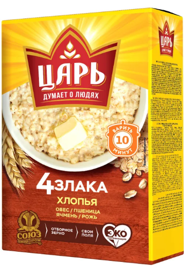 хлопья царь из 4-х злаков 400г