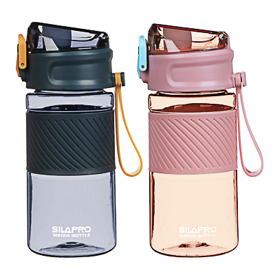 бутылка спортивная для воды с силиконовым поильником silapro 18,5x8,5см, 500мл, pc, силикон, 2 цвета