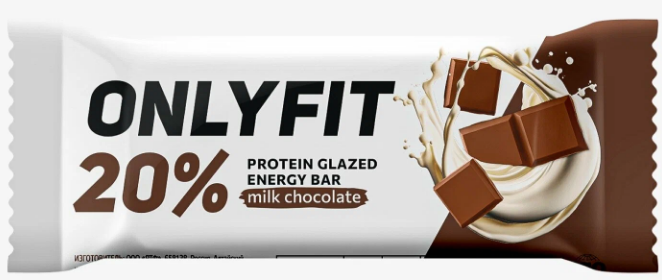 батончик протеиновый в глазури молочный шоколад onlyfit 0,04кг
