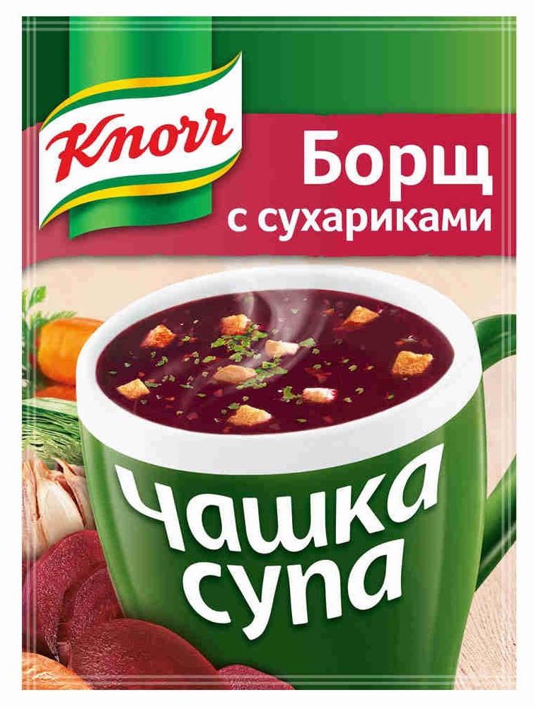 кнорр чашка супа борщ с сухариками15.5г