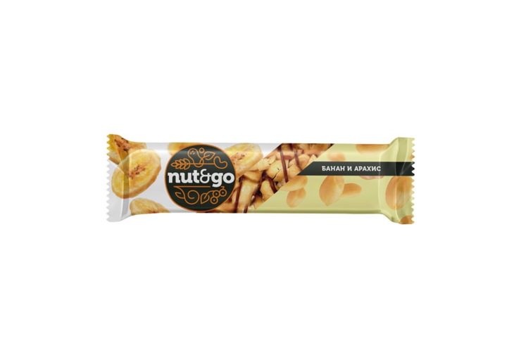 батончик глазиров.nut&go арахис с банан.чипсами