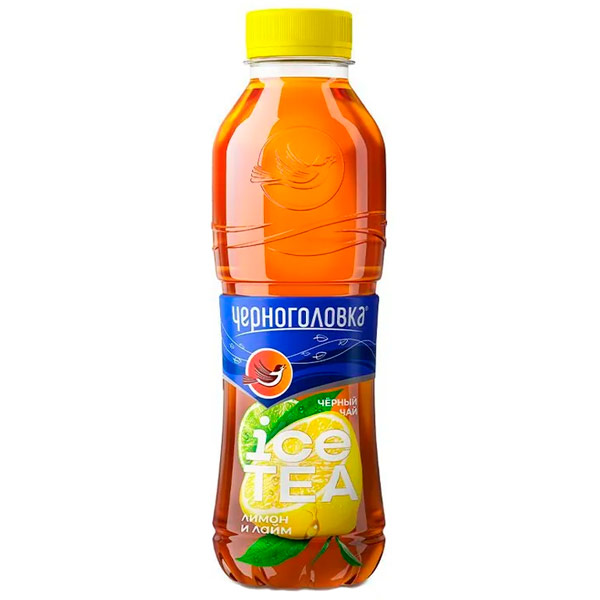 напиток сокосодержащий ice tea черноголовка черный чай лимон-лайм 1,5л