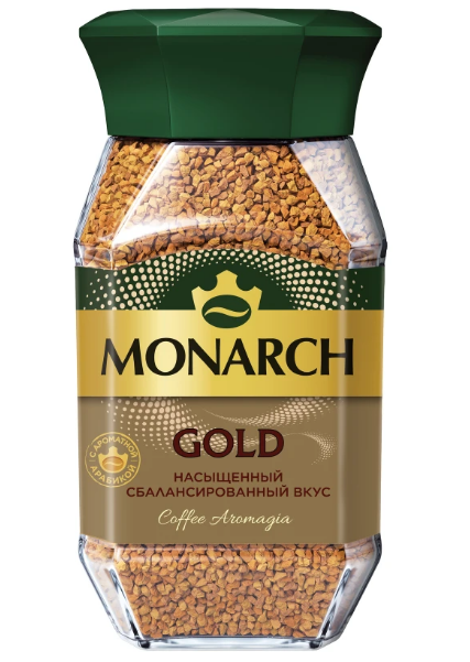 кофе натуральный растворимый сублимированный monarch gold 190г
