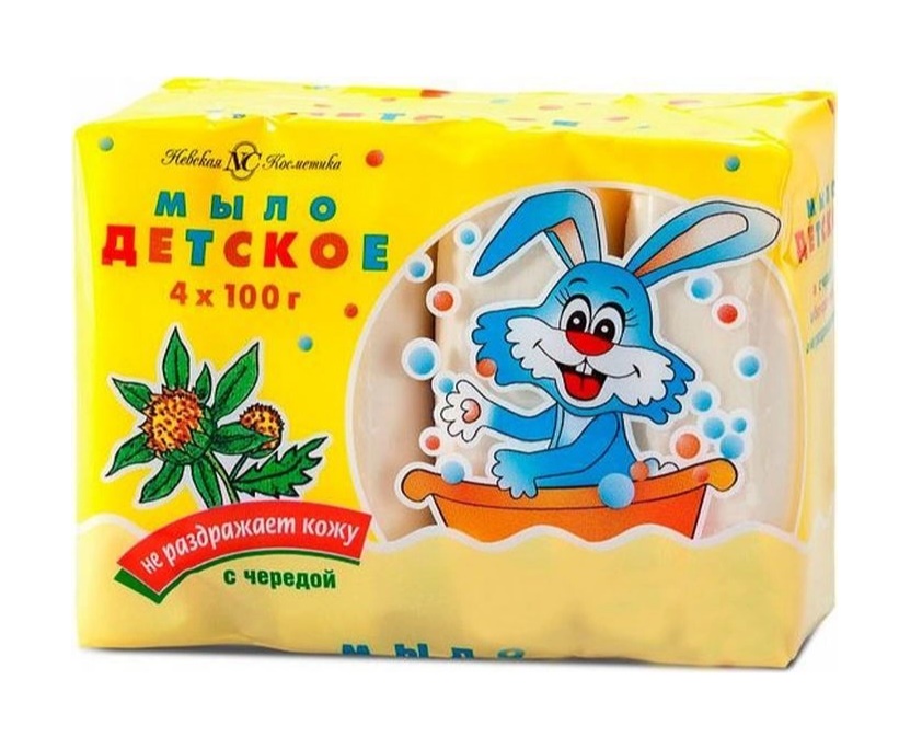 мыло туалетное нк детское с экстрактом череды, 4шт*100 г 