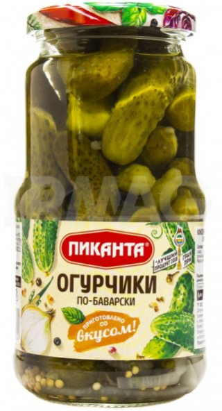 огурчики маринованные по баварски пиканта 460г