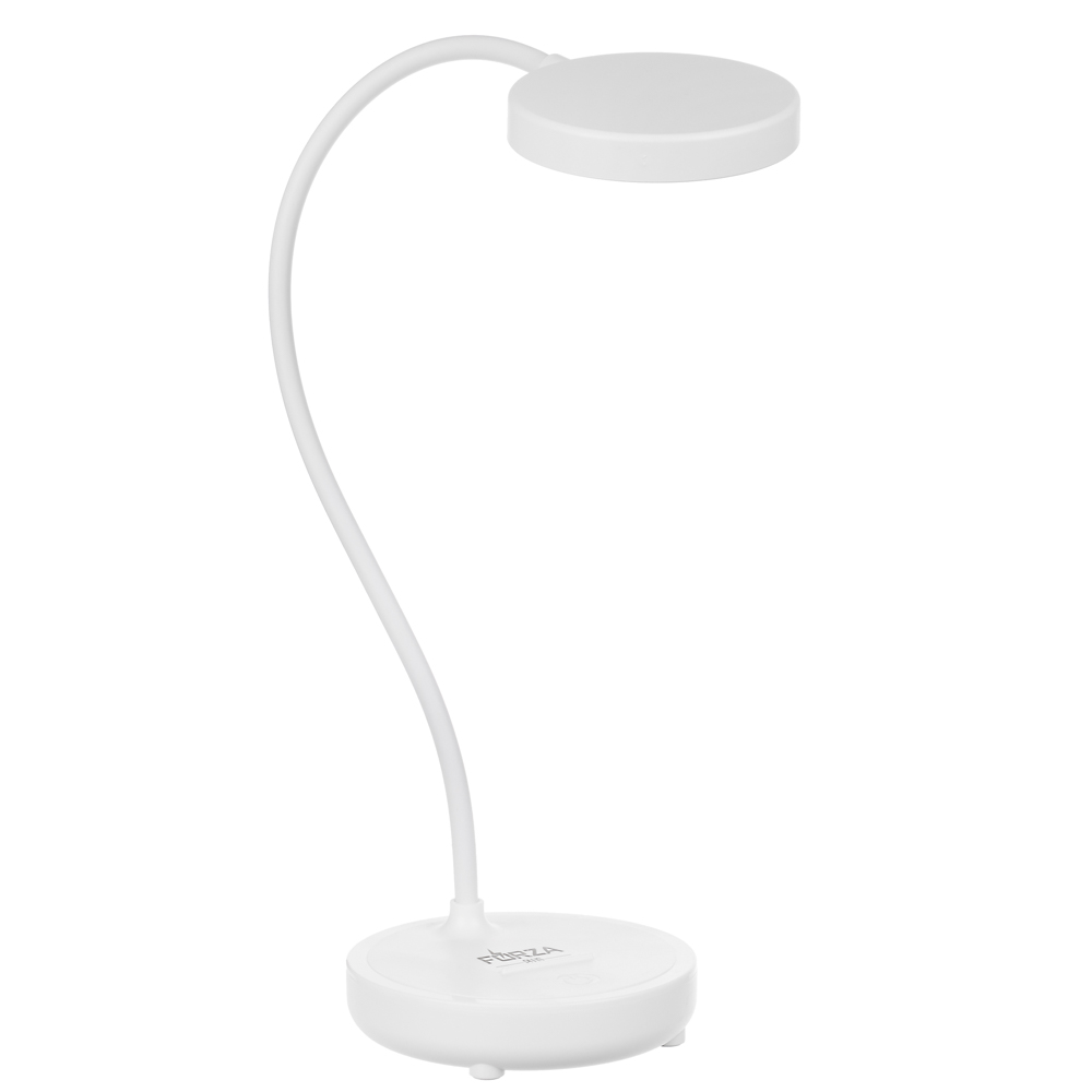 лампа настольная forza 20 led 3вт 300lm питание usb кабель 1м белый пластик
