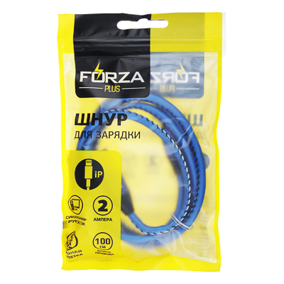 кабель для зарядки ip forza, 1м, 2a, премиум, пластик