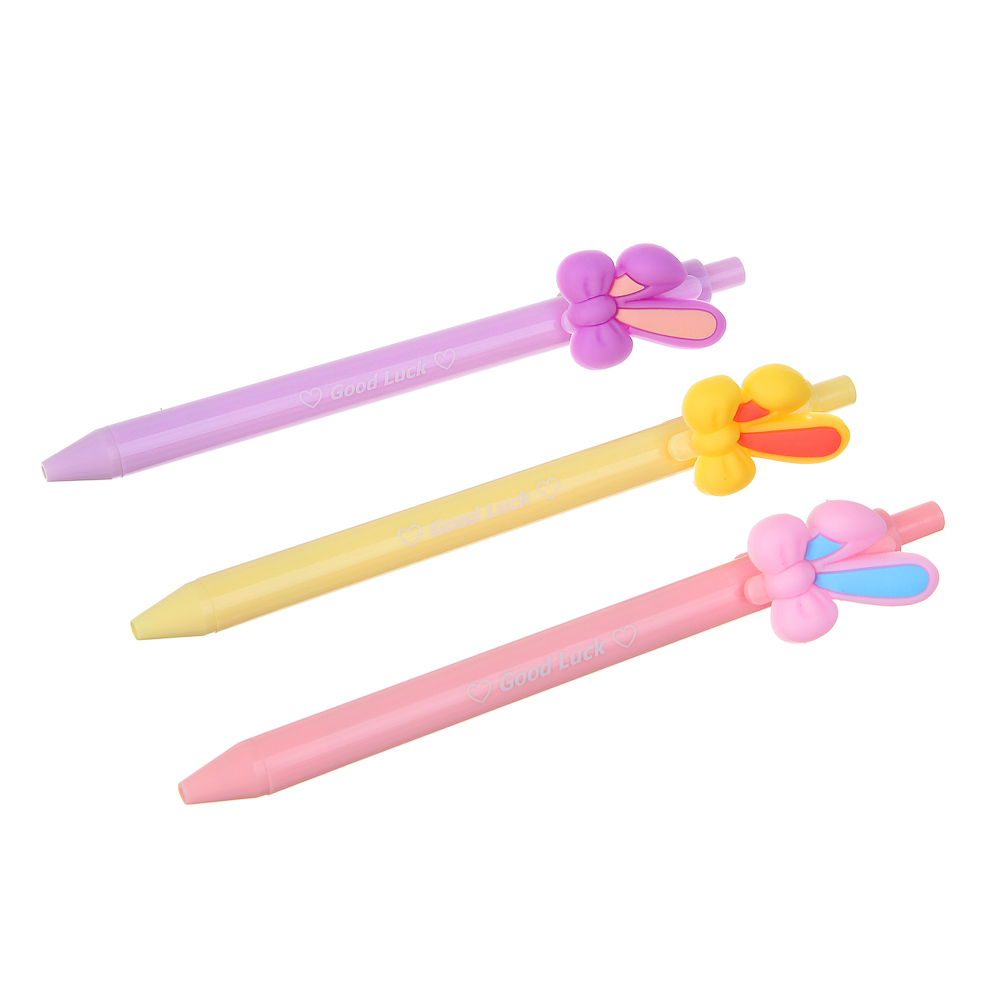 ручка шариковая автоматическая синяя с фигуркой 3 дизайна