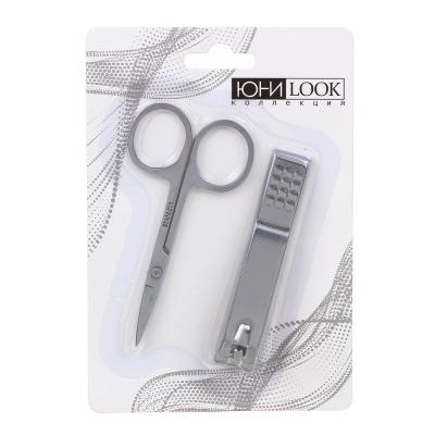 юниlook набор маникюрный 2 предмета: ножницы 8,8см, книпсер 8см, сталь