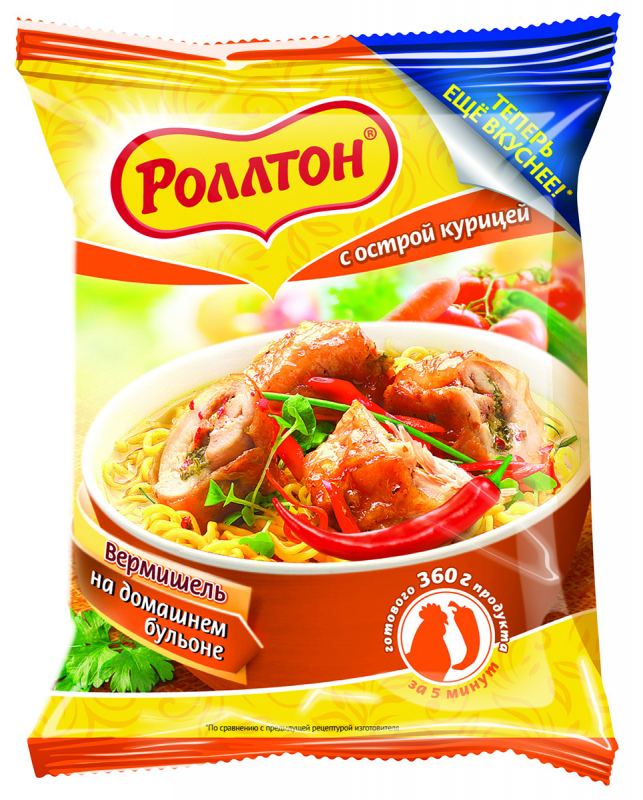 вермишель роллтон на домашнем бульоне с острой курицей 60г