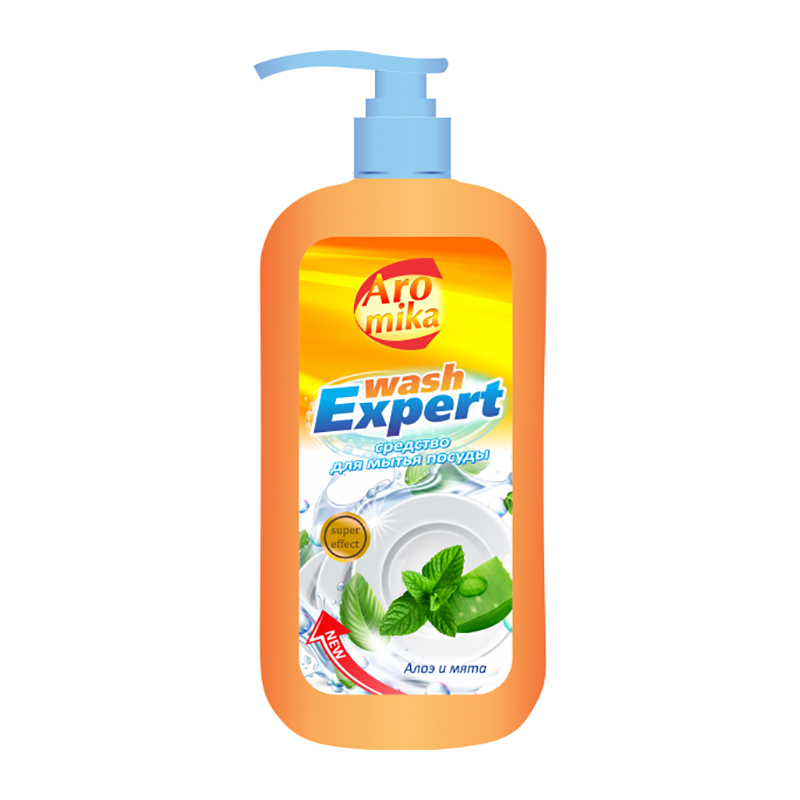 гель д/посуды aromika wash expert алоэ и мята 1100мл