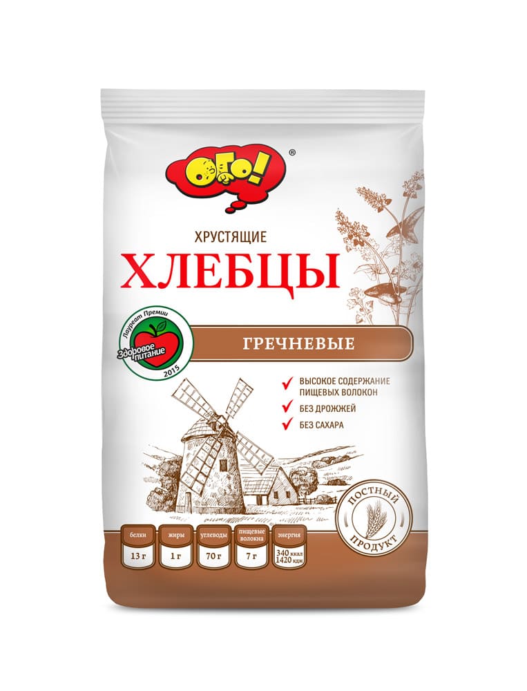 хлебцы "гречневые". ого! 0,075 кг.