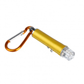 фонарик-брелок на карабине чингисхан 1 led + уф + лазер, 3xag13, алюминий, 6,6х1,2 см