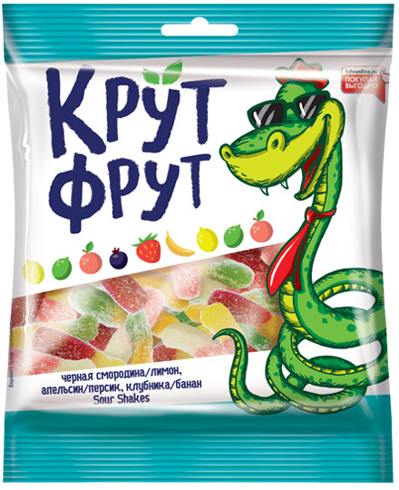 жевательный мармелад крутфрут змейка 0,5 кг