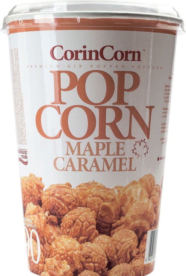 попкорн готовый вкус кленовый сироп стакан corin corn 90г