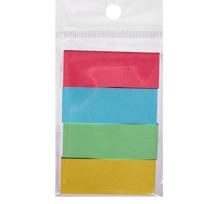 блок-закладки с клеевым краем бумажные pastel 12х50мм 4цв 80л