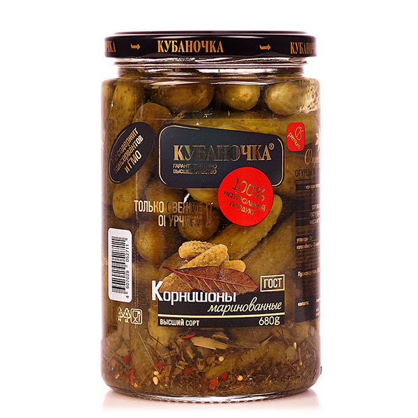 корнишоны "кубаночка" (1-3 см.) 680 г. (8)