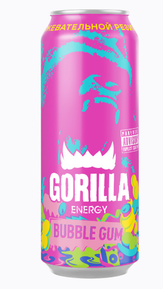 энергетический напиток gorilla bubble gum 0,45л х 24б