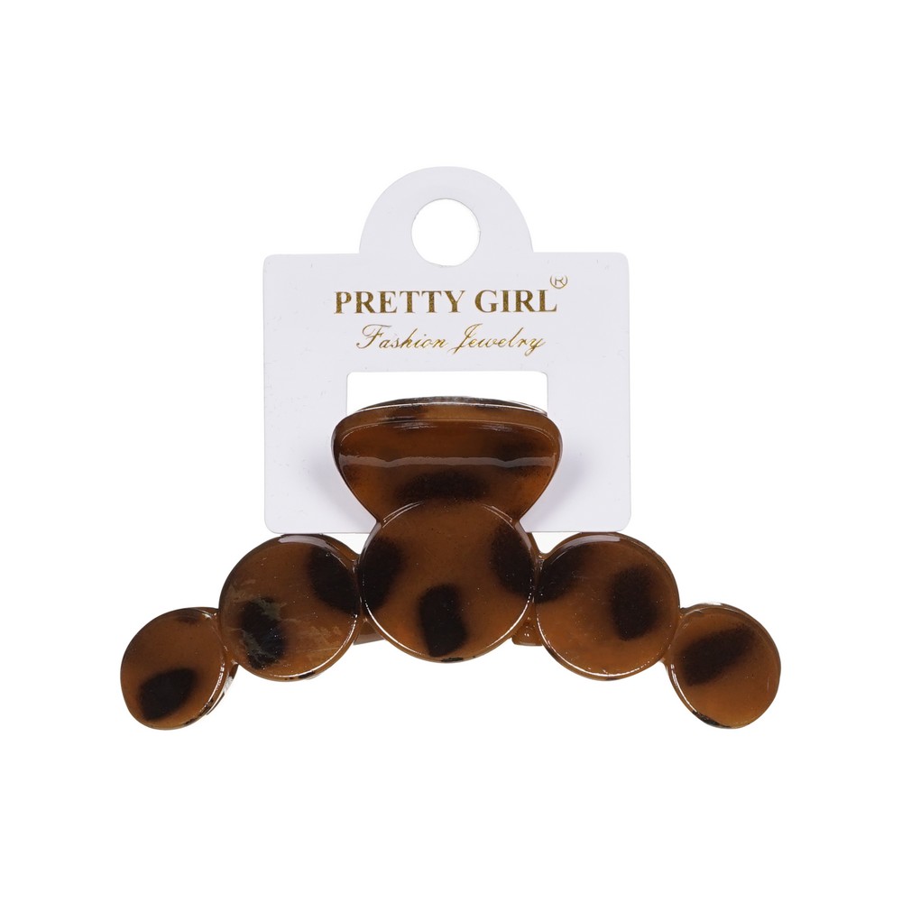 заколка-краб большие круги farres pretty girl  леопардовый принт ts10102-2