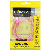 кабель для зарядки micro usb forza, цветной с подсветкой, 1,5 а, 1м, пластик