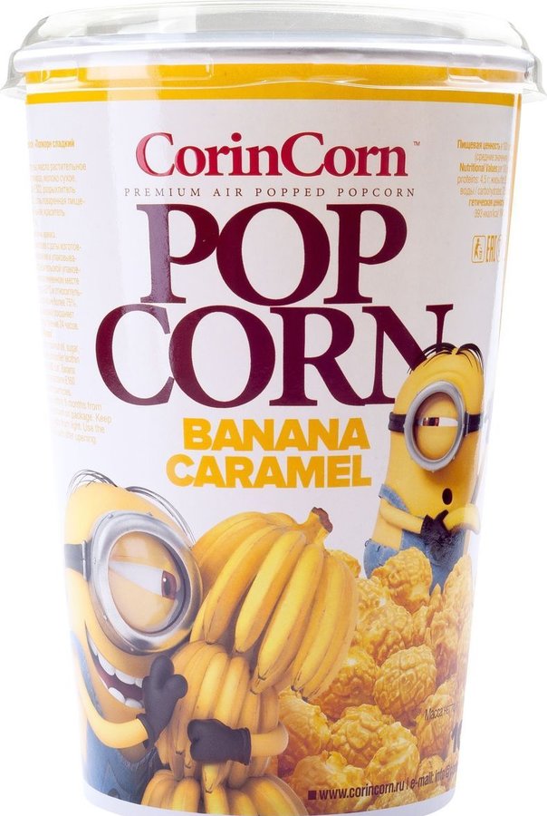 попкорн готовый вкус банановая карамель стакан corin corn 100г